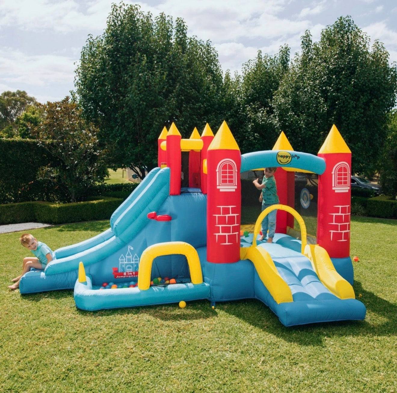 Château gonflable multicolore (3-10 ans)